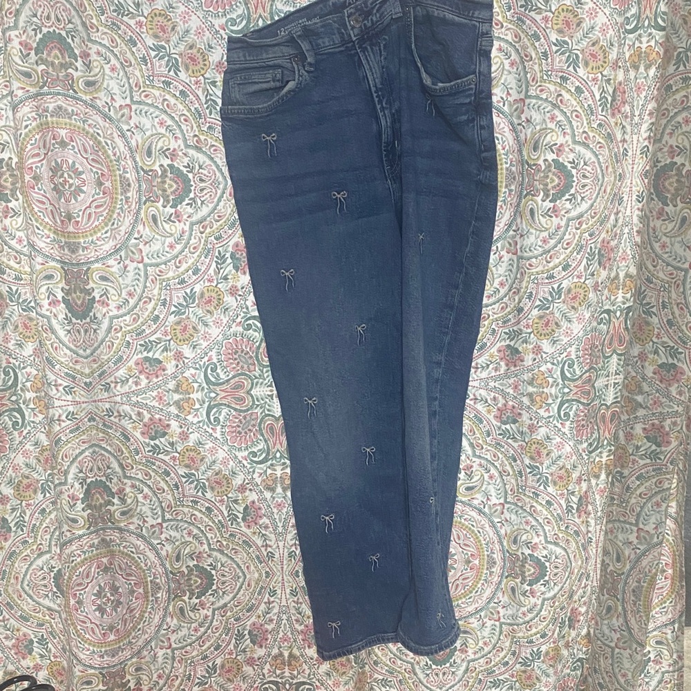 light Blue Women’s Embroidered baggy jeans